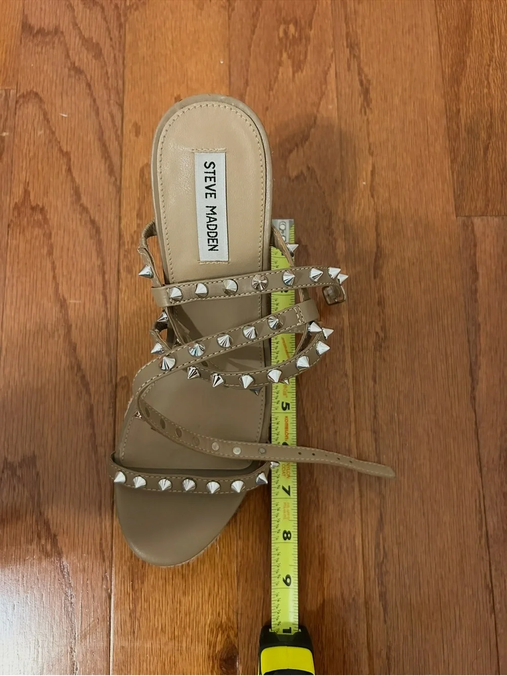 Steve Madden Tan Studded Espadrille Wedge Sandals